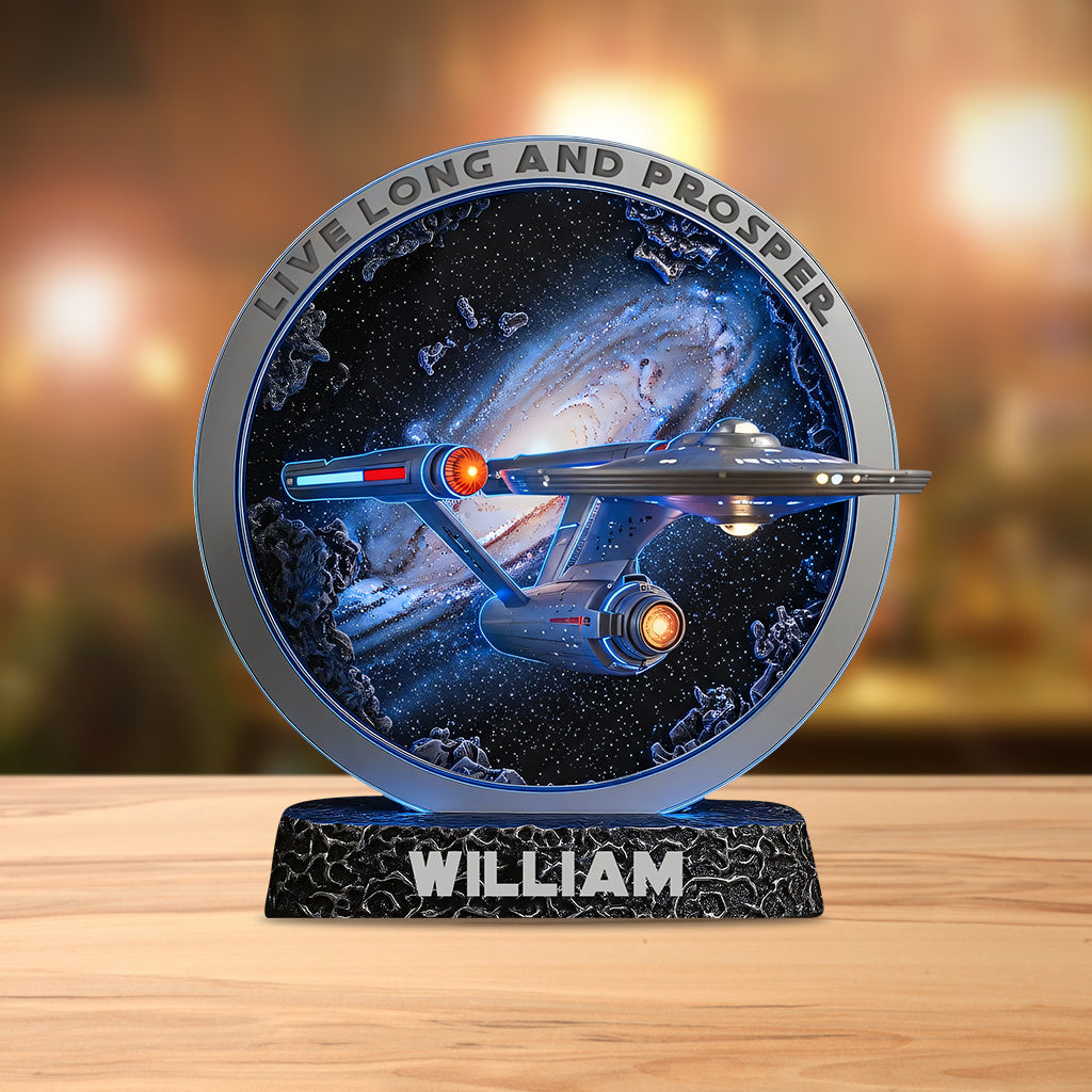 Live Long And Prosper - Personalized Star Fleet Custom Shaped Acrylic Plaque