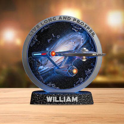 Live Long And Prosper - Personalized Star Fleet Custom Shaped Acrylic Plaque