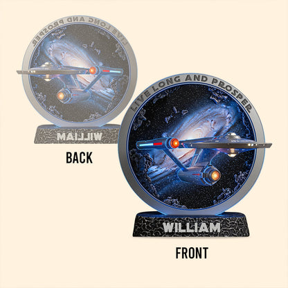 Live Long And Prosper - Personalized Star Fleet Custom Shaped Acrylic Plaque