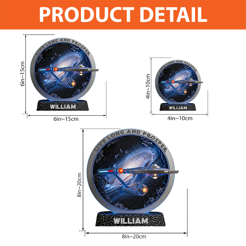 Live Long And Prosper - Personalized Star Fleet Custom Shaped Acrylic Plaque