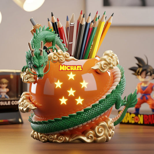 Amazing Dragon - Personalized Seven Balls Wooden Pen Holder