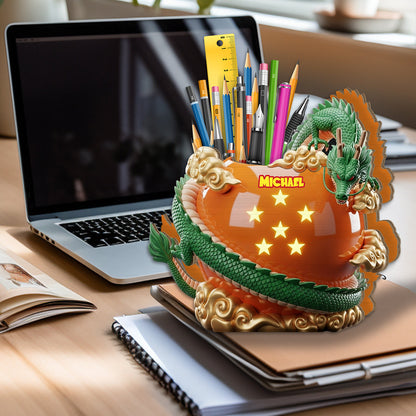 Amazing Dragon - Personalized Seven Balls Wooden Pen Holder