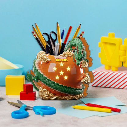 Amazing Dragon - Personalized Seven Balls Wooden Pen Holder