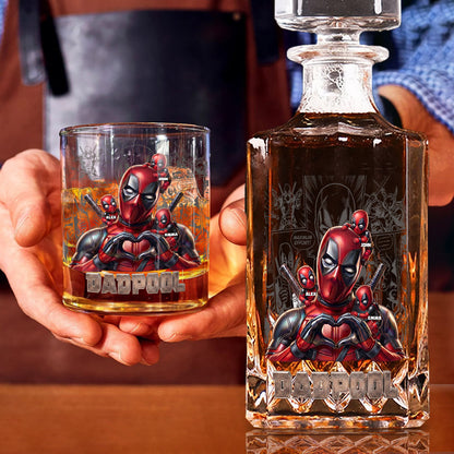 Funny Hero Dad - Personalized The Psychopath Whiskey Decanter Set