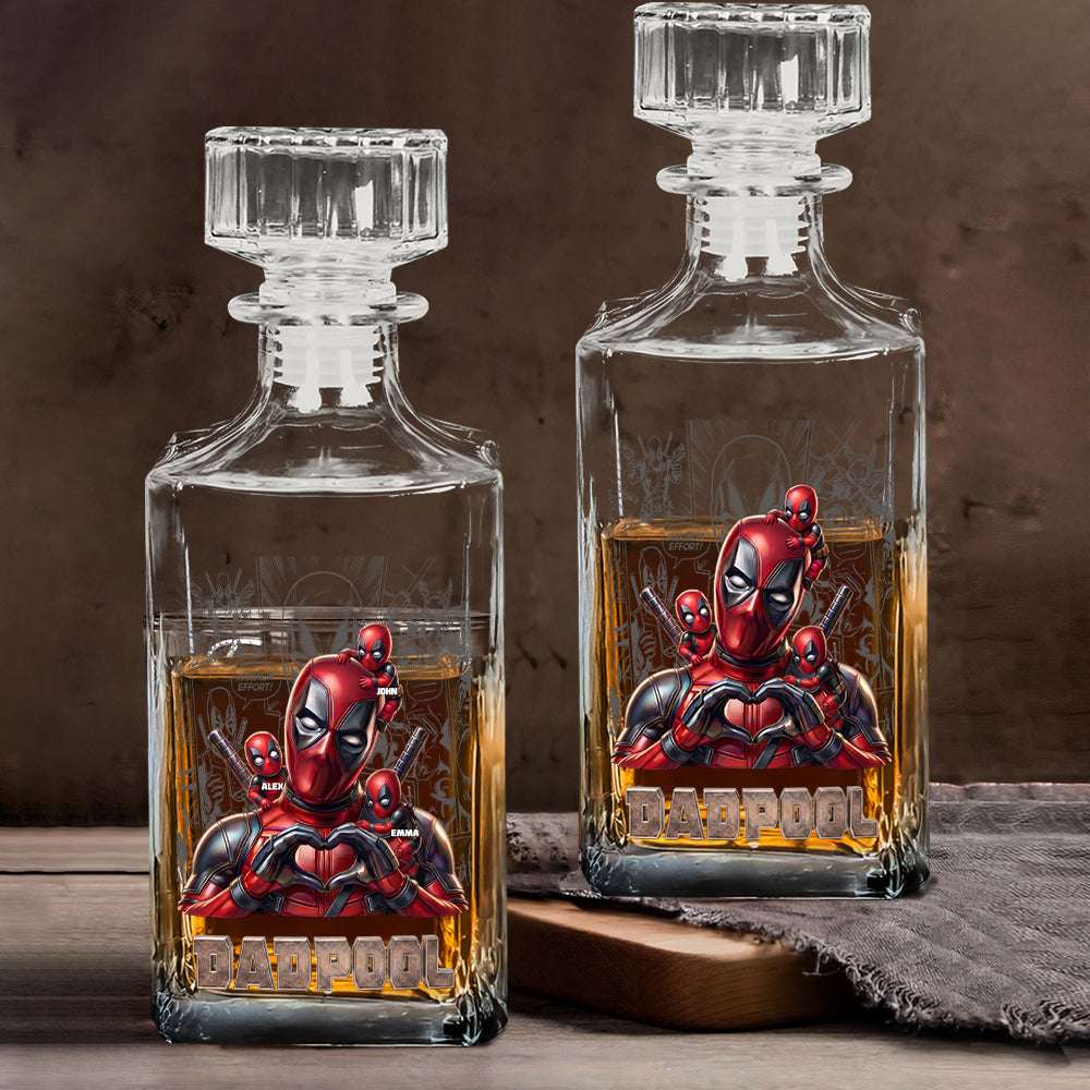 Funny Hero Dad - Personalized The Psychopath Whiskey Decanter Set