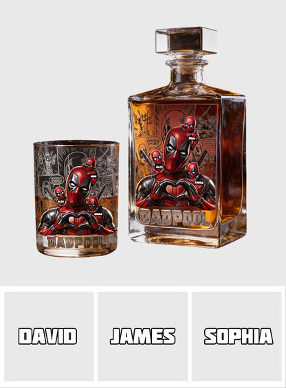 Funny Hero Dad - Personalized The Psychopath Whiskey Decanter Set