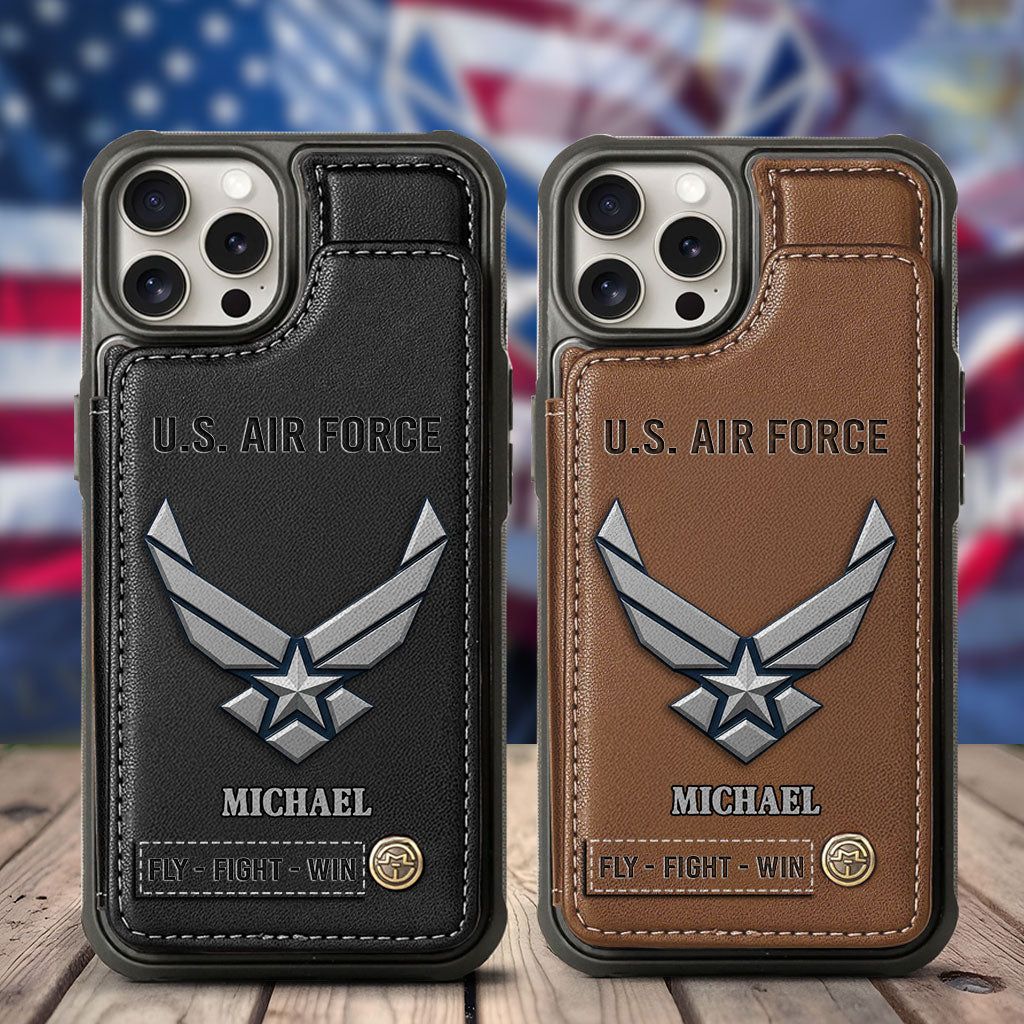Fly · Fight · Win - Personalized Veteran Wallet Phone Case
