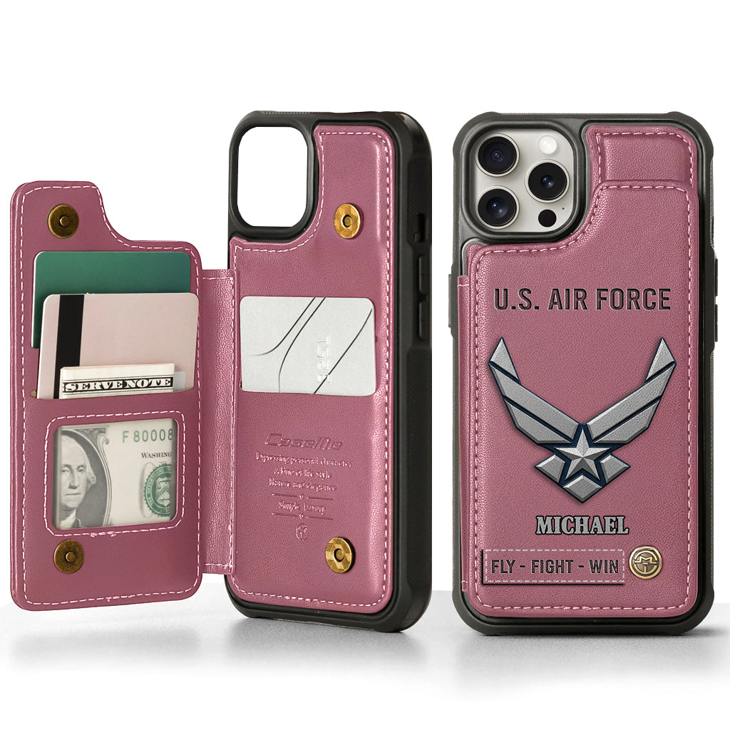 Fly · Fight · Win - Personalized Veteran Wallet Phone Case
