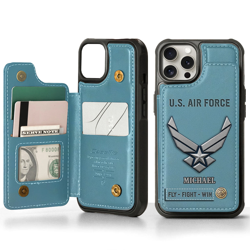 Fly · Fight · Win - Personalized Veteran Wallet Phone Case