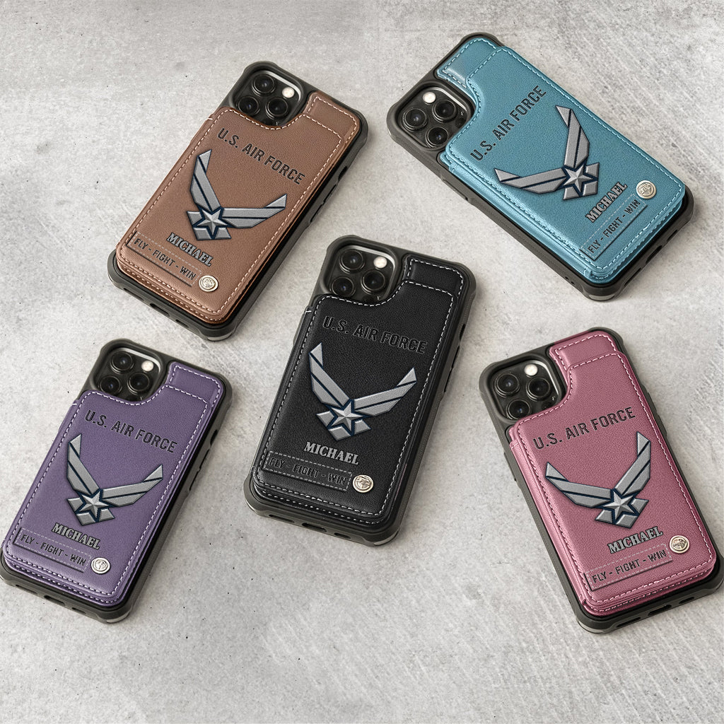 Fly · Fight · Win - Personalized Veteran Wallet Phone Case
