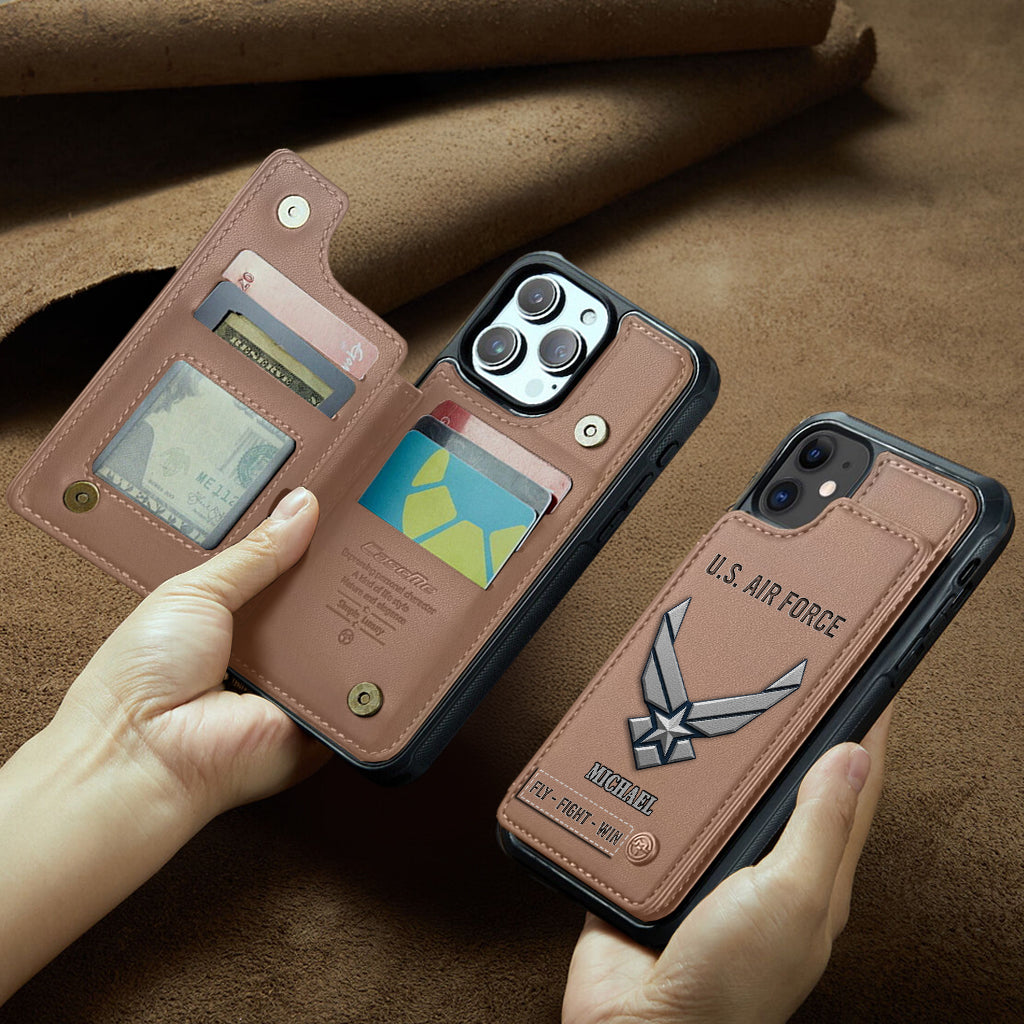 Fly · Fight · Win - Personalized Veteran Wallet Phone Case