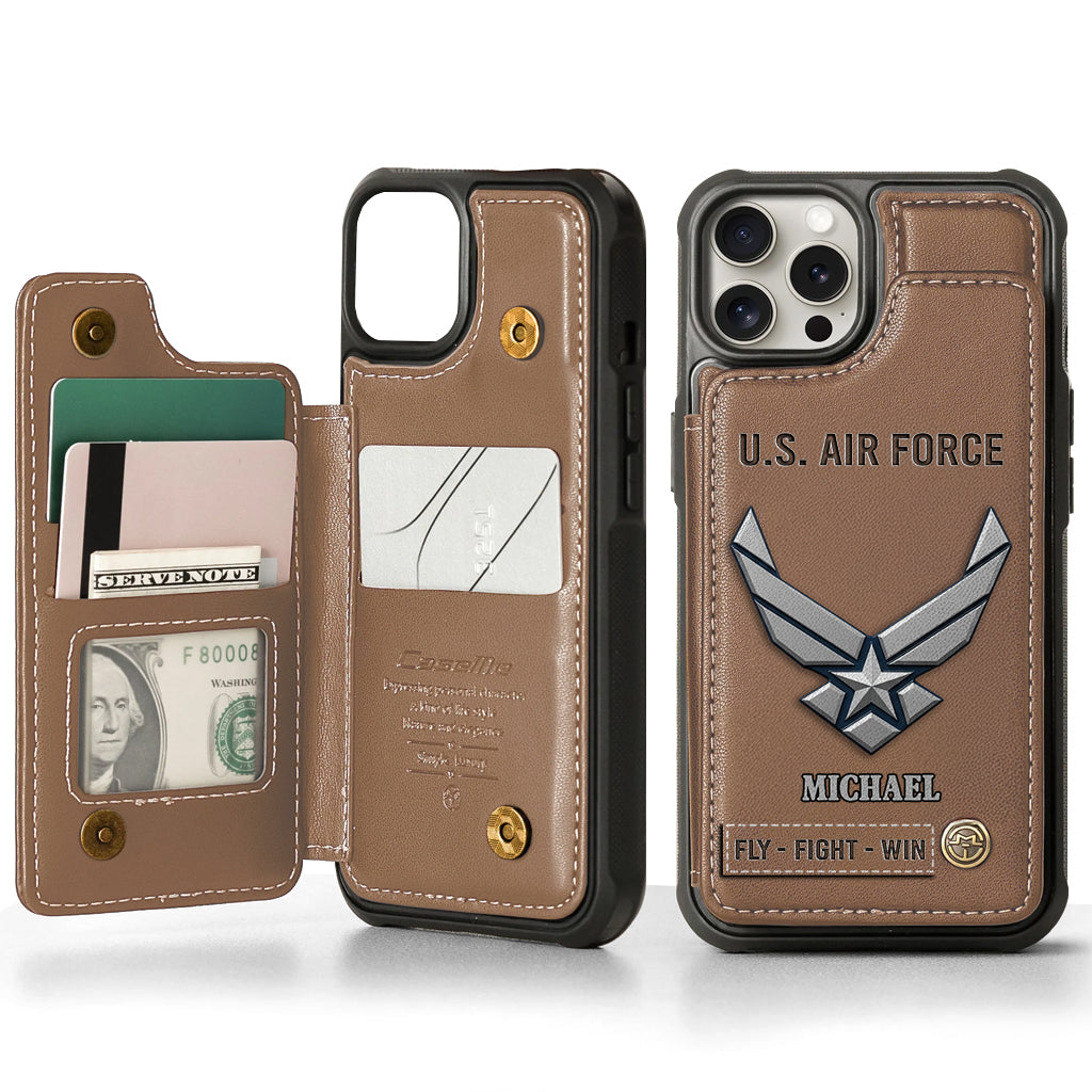Fly · Fight · Win - Personalized Veteran Wallet Phone Case