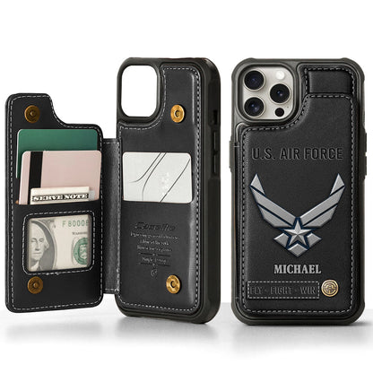 Fly · Fight · Win - Personalized Veteran Wallet Phone Case