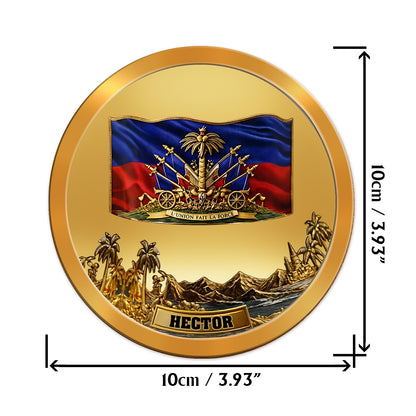 Haiti Coat Of Arms - Personalized Expats Whiskey Decanter Set