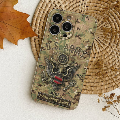 250th Anniversary - Personalized Veteran Leather Phone Case