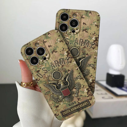 250th Anniversary - Personalized Veteran Leather Phone Case