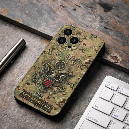 250th Anniversary - Personalized Veteran Leather Phone Case
