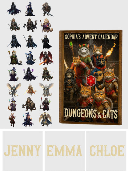 Dungeons Dragons dnd christmas - Personalized DD Lover Advent Calendar With Ornaments