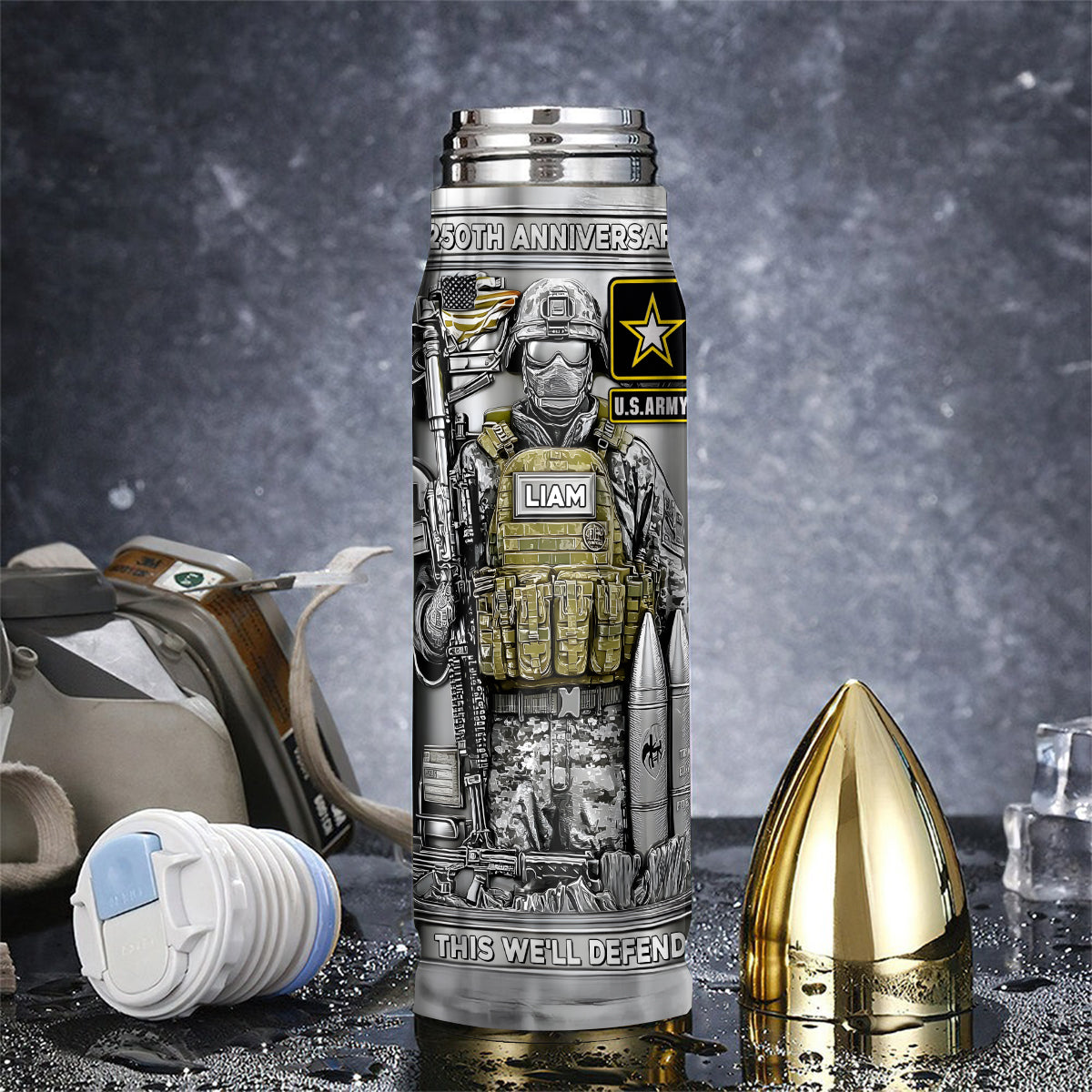 250th Aniversary - Personalized Veteran Bullet Tumbler