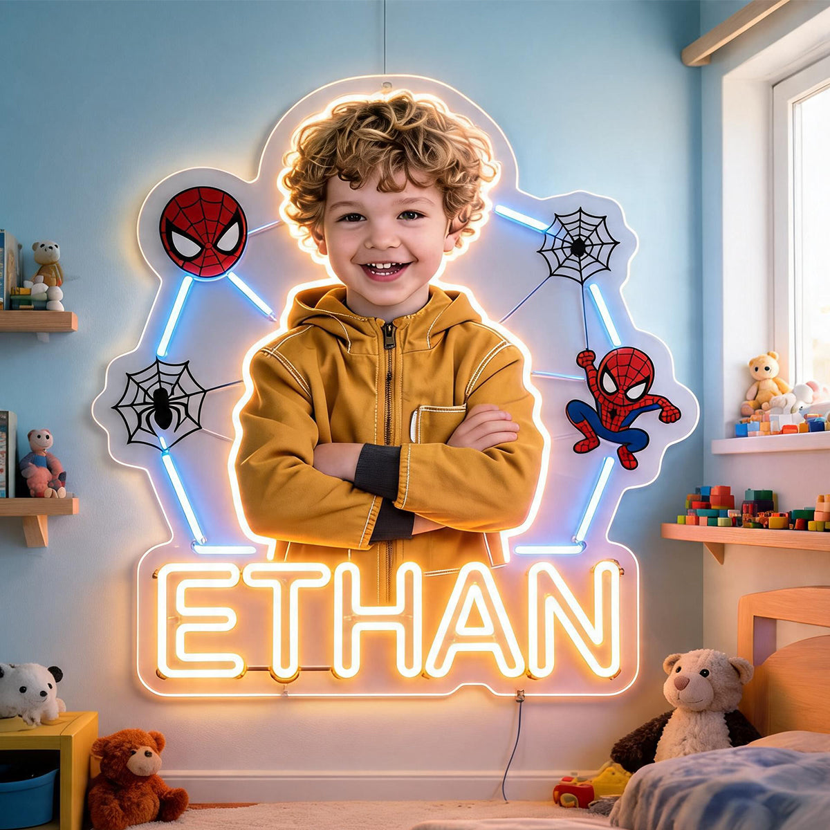 Any Photo Any Theme - Spider, Blox,... - Personalized Kid Neon LED Light Sign
