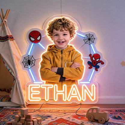Any Photo Any Theme - Spider, Blox,... - Personalized Kid Neon LED Light Sign