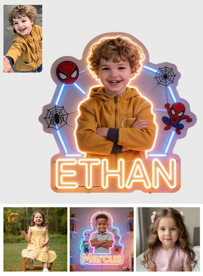 Any Photo Any Theme - Spider, Blox,... - Personalized Kid Neon LED Light Sign