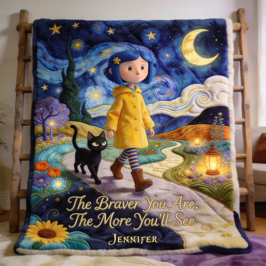The Braver You Be, The More You'll See - Personalized Coraline Blanket