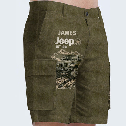 Jeep 85th Anniversary - Personalized Car Cargo Shorts With Belt
