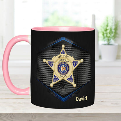 To Serve And Protect - Personalized Police Officer Accent Mug