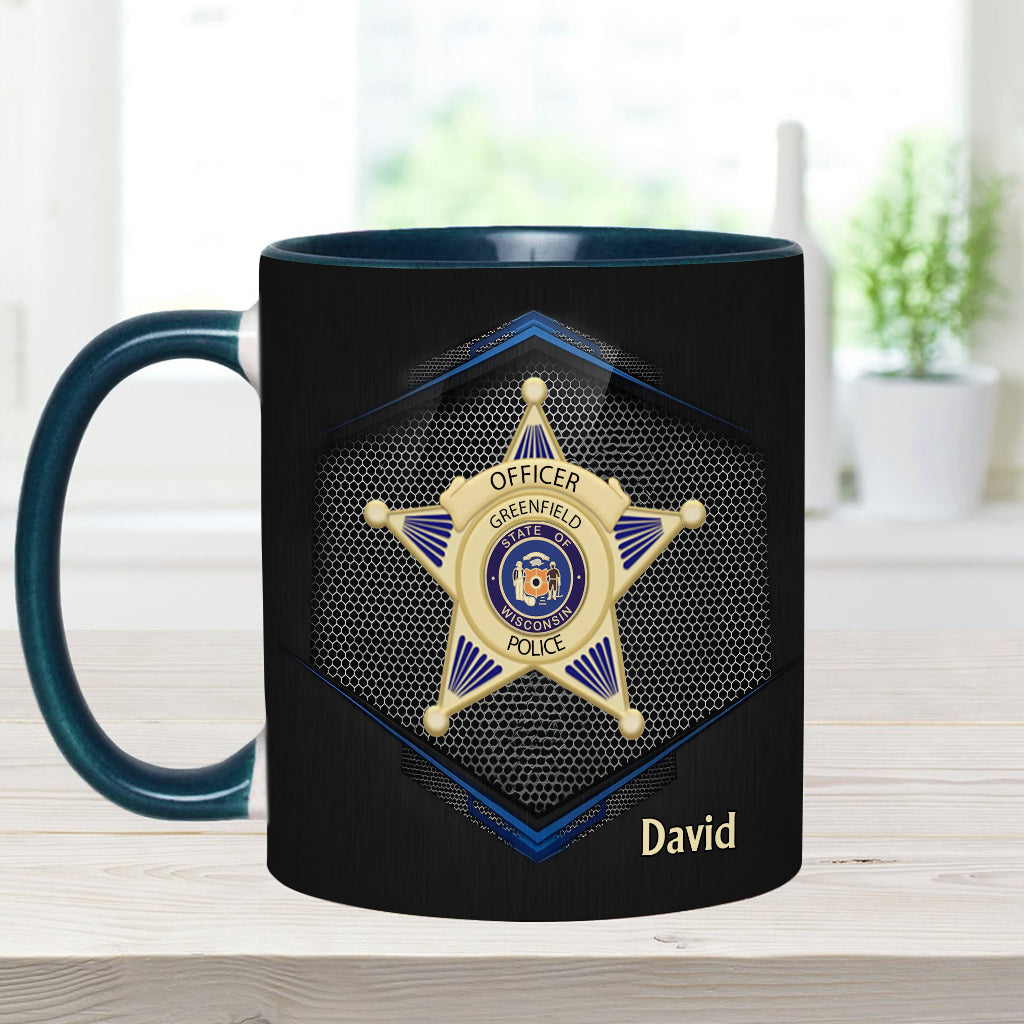 To Serve And Protect - Personalized Police Officer Accent Mug