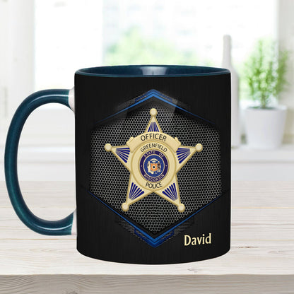 To Serve And Protect - Personalized Police Officer Accent Mug