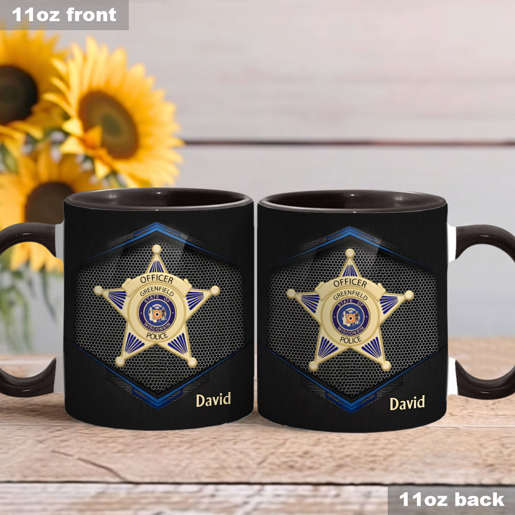 To Serve And Protect - Personalized Police Officer Accent Mug