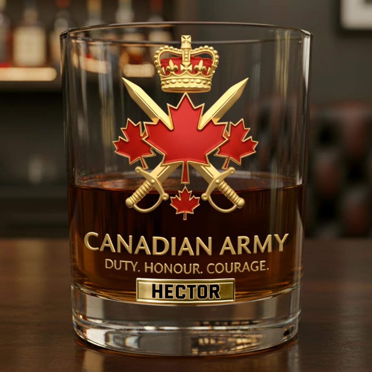 Premium American Pride US - Personalized Veteran Whiskey Glass