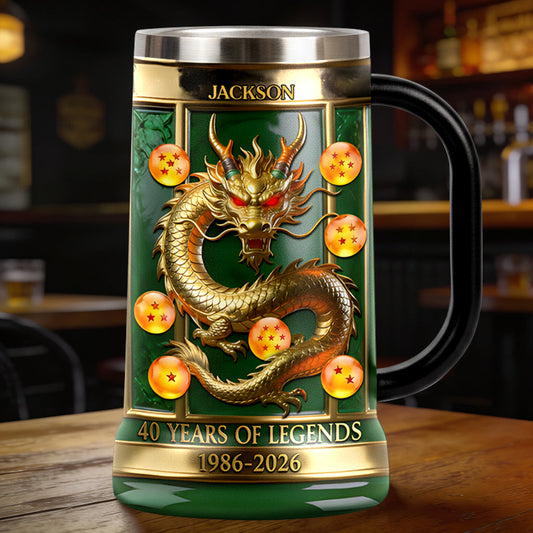 40 Years Of Legend - Personalized Seven Balls Beer Stein