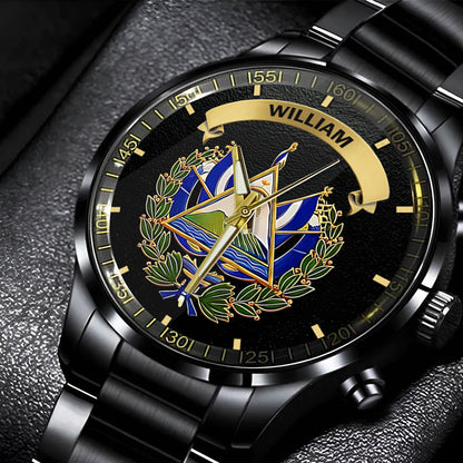 Proud El Salvador - Personalized Expats Hand Watch
