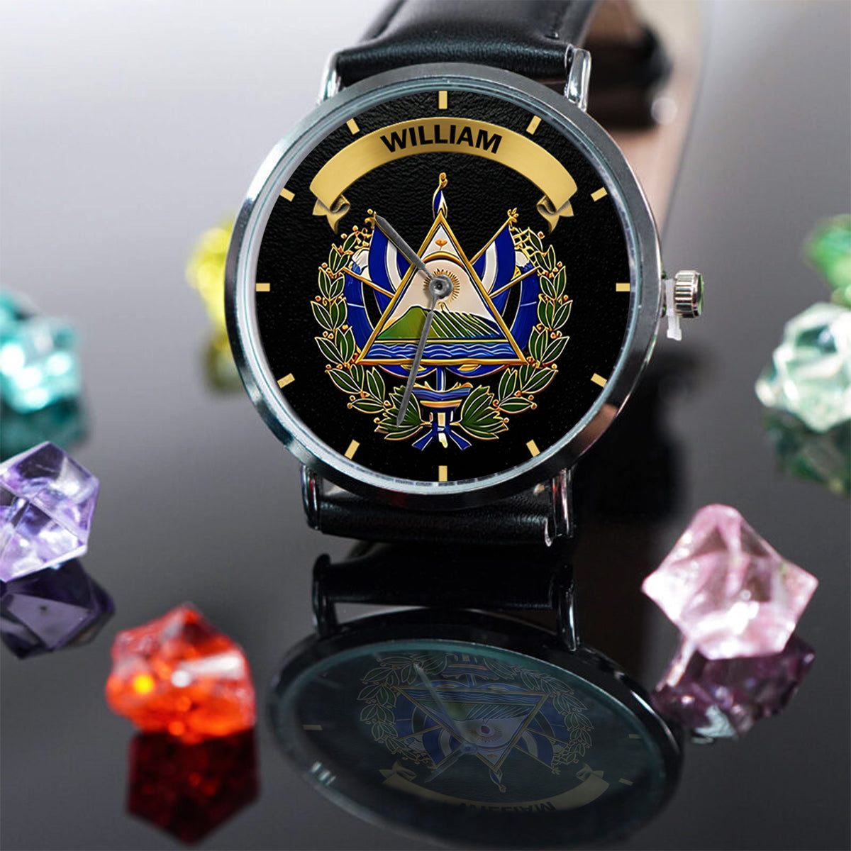 Proud El Salvador - Personalized Expats Hand Watch