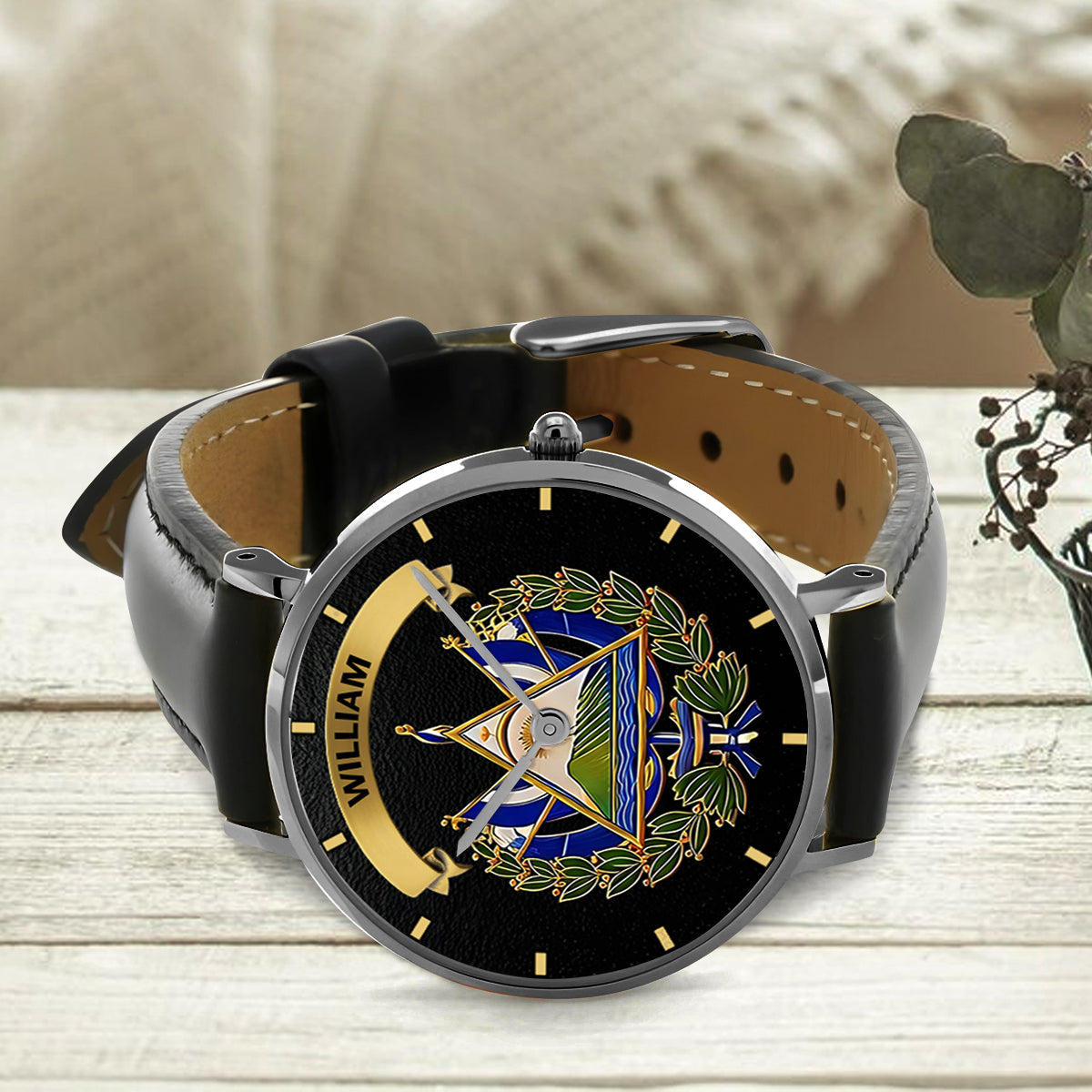 Proud El Salvador - Personalized Expats Hand Watch