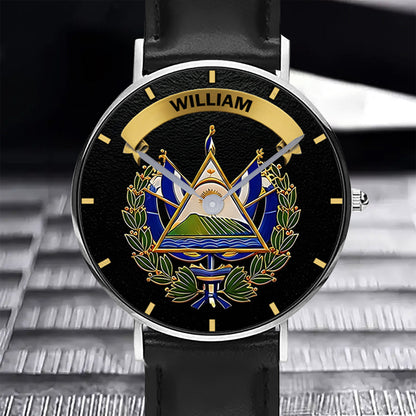 Proud El Salvador - Personalized Expats Hand Watch