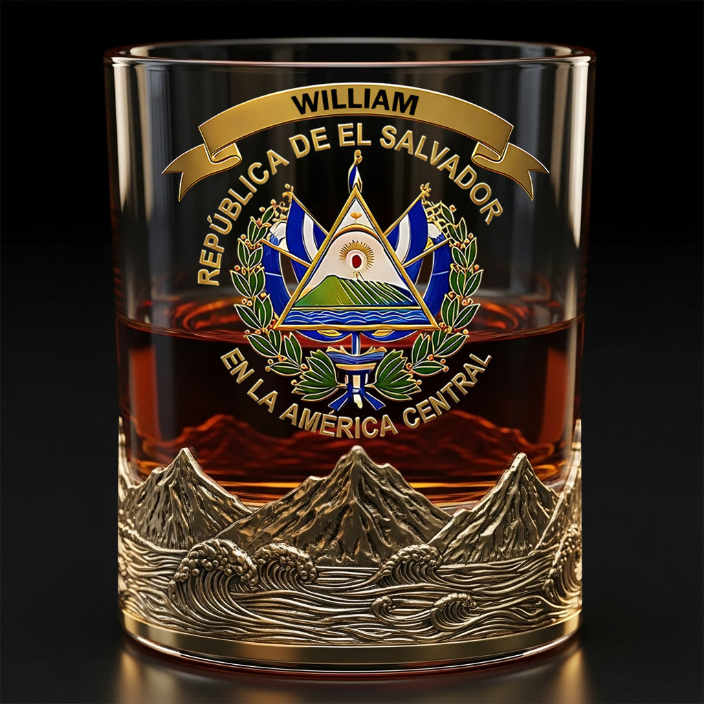 Proud El Salvador - Personalized Expats Whiskey Glass