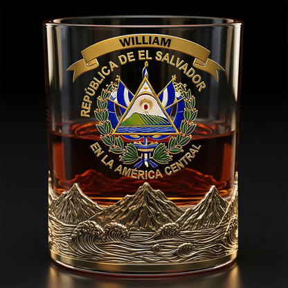 Proud El Salvador - Personalized Expats Whiskey Glass