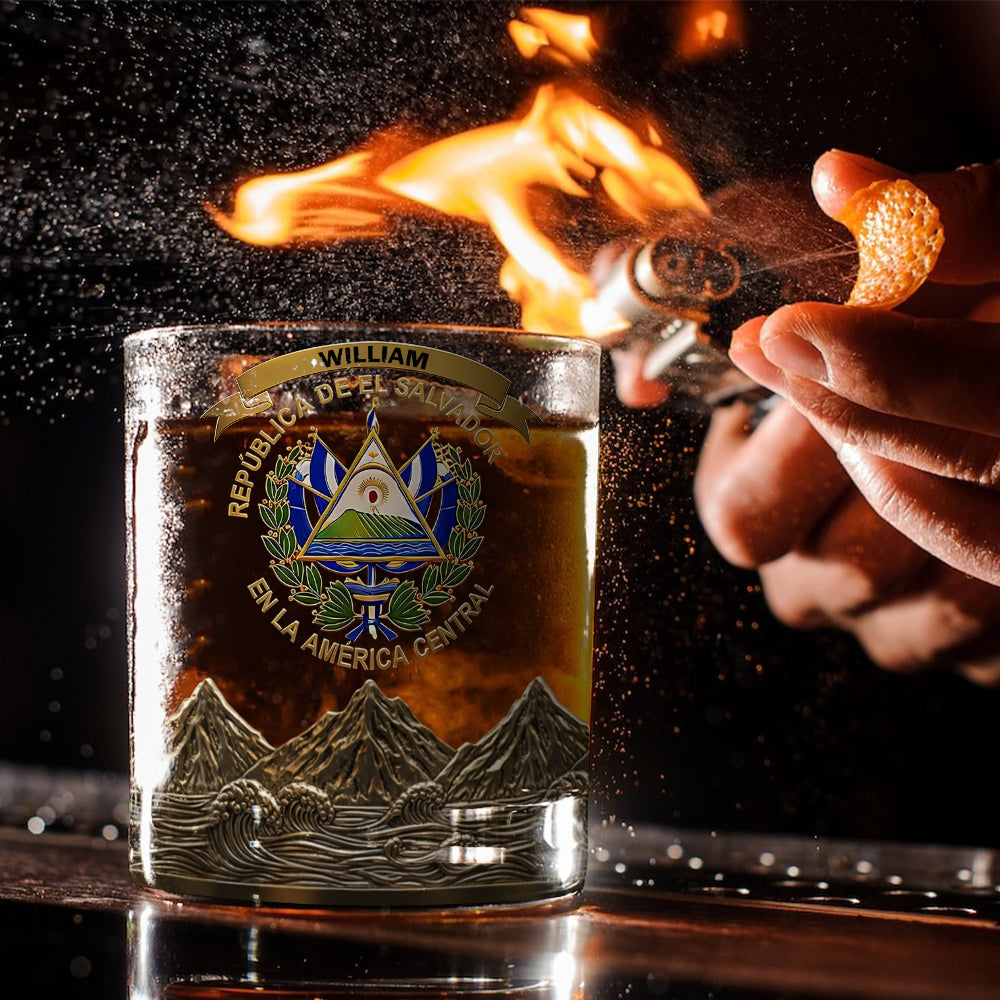 Proud El Salvador - Personalized Expats Whiskey Glass