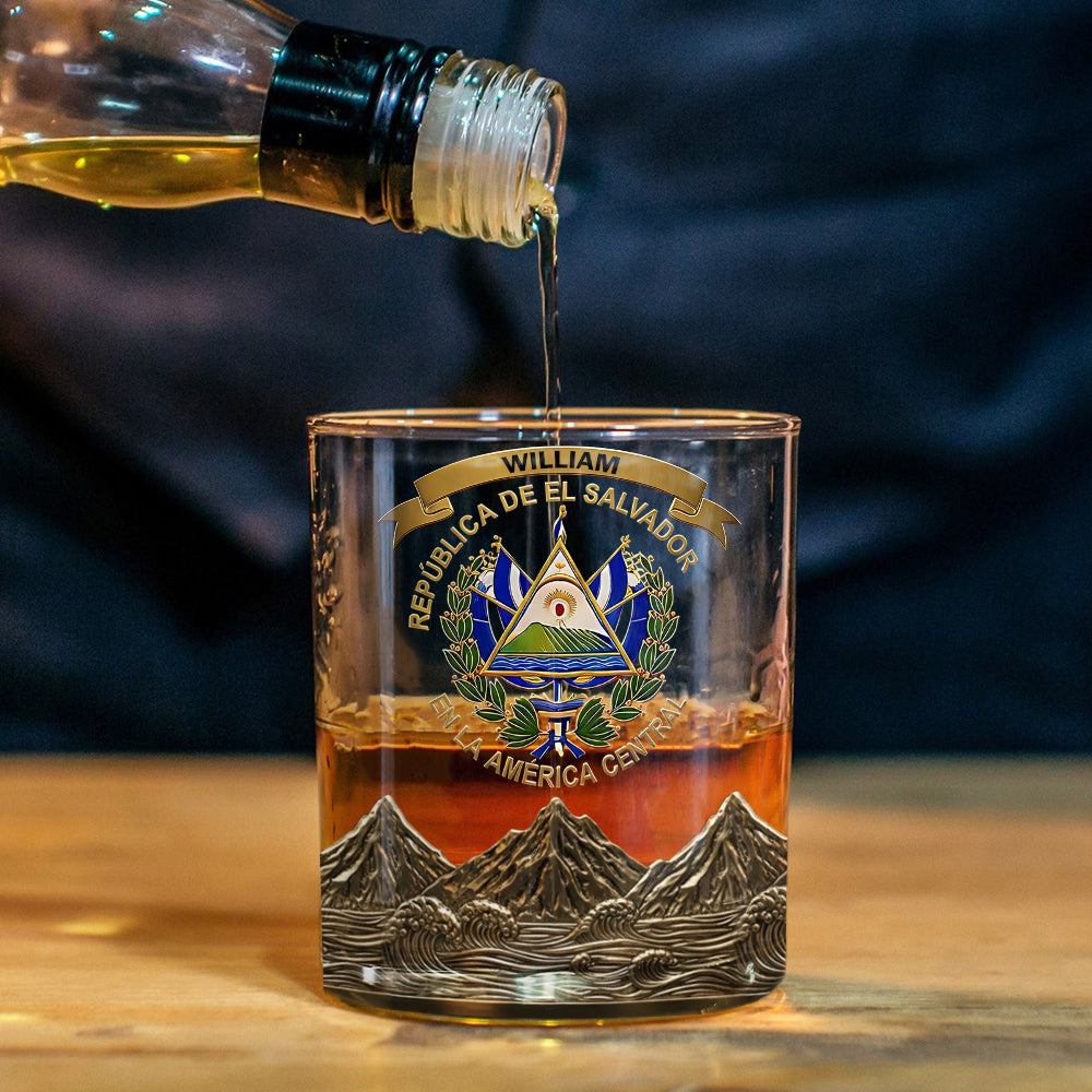 Proud El Salvador - Personalized Expats Whiskey Glass