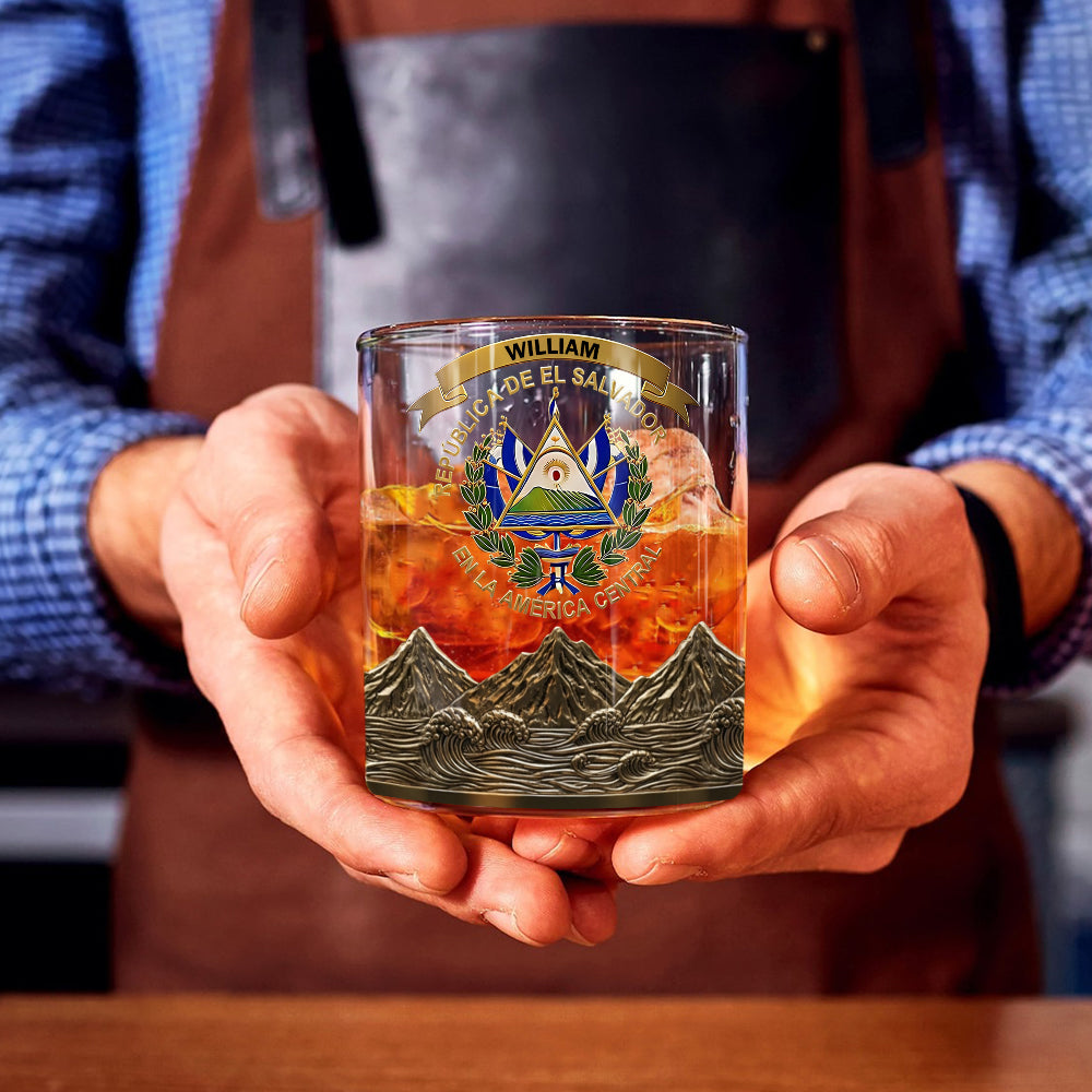 Proud El Salvador - Personalized Expats Whiskey Glass
