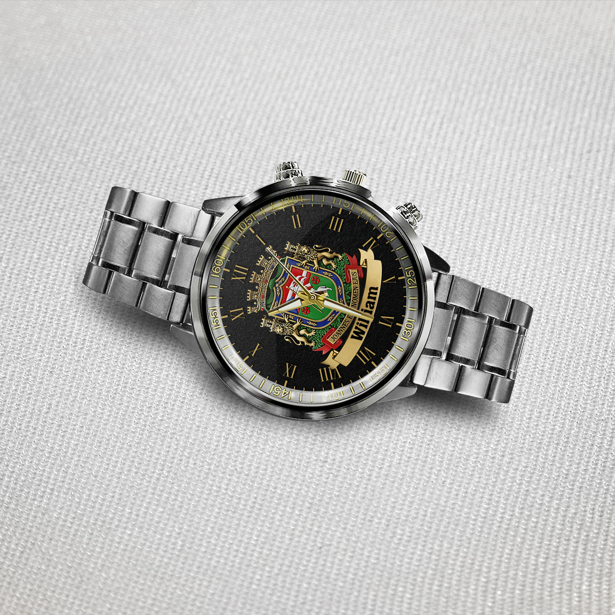 Proud Puerto Rico, Joannes Est Nomen Ejus - Personalized Expats Hand Watch