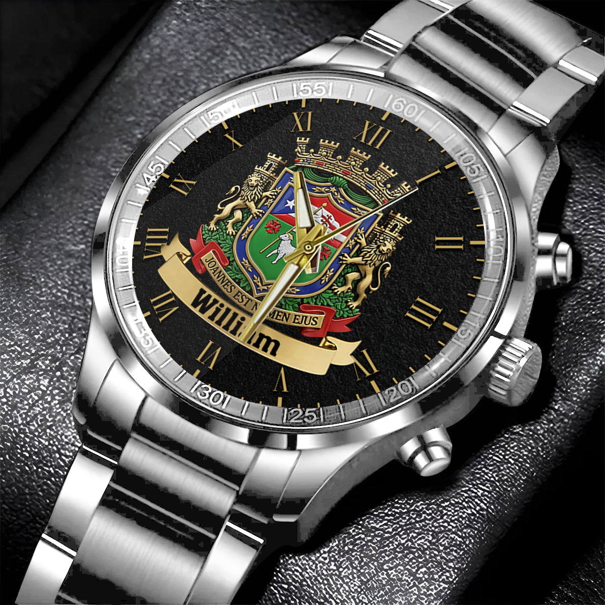 Proud Puerto Rico, Joannes Est Nomen Ejus - Personalized Expats Hand Watch