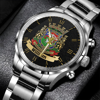 Proud Puerto Rico, Joannes Est Nomen Ejus - Personalized Expats Hand Watch