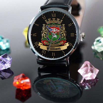 Proud Puerto Rico, Joannes Est Nomen Ejus - Personalized Expats Hand Watch