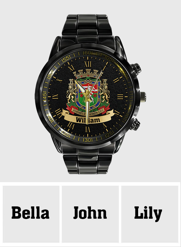 Proud Puerto Rico, Joannes Est Nomen Ejus - Personalized Expats Hand Watch