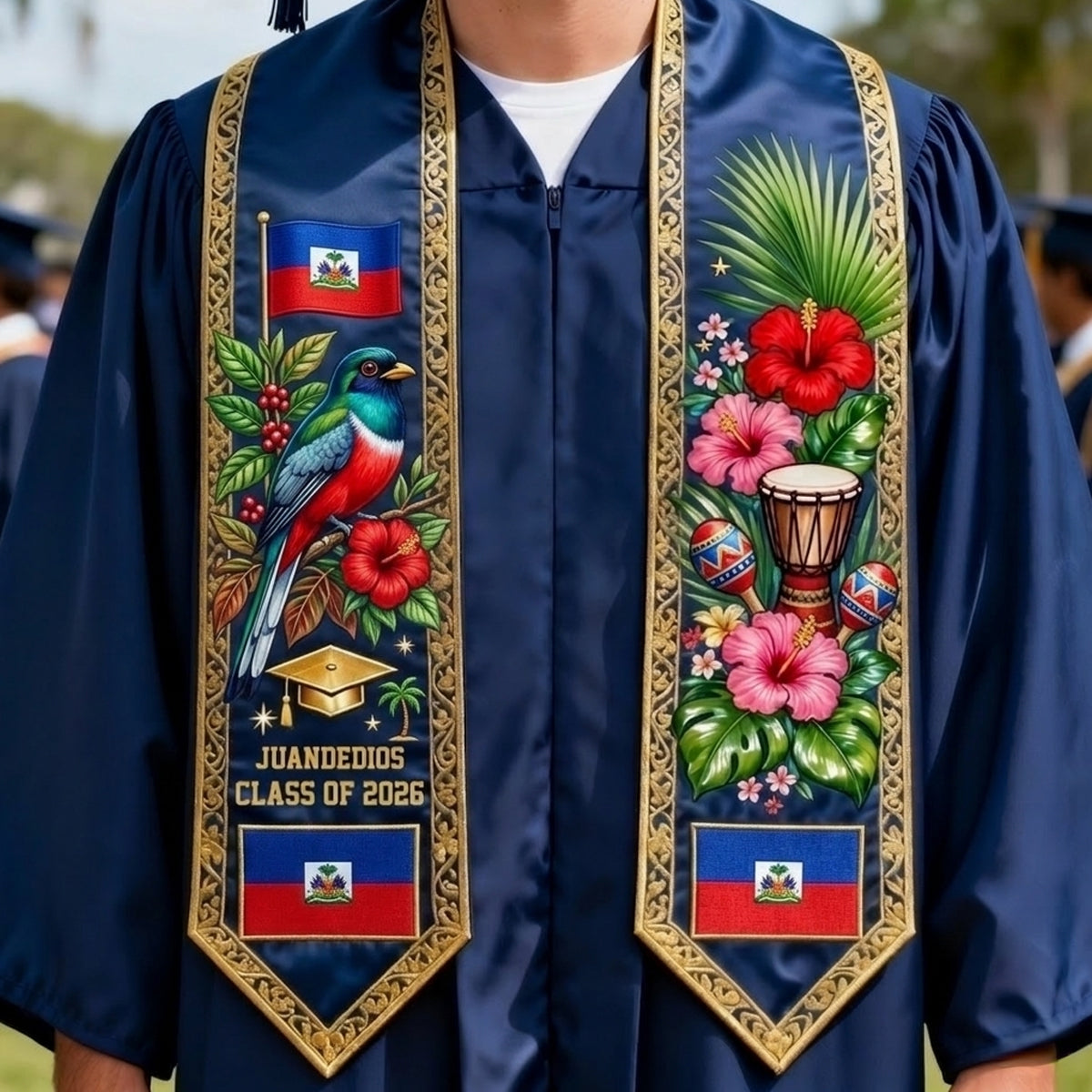 Proud Haiti, Class Of 2026 - Personalized Graduation Graduation Stole