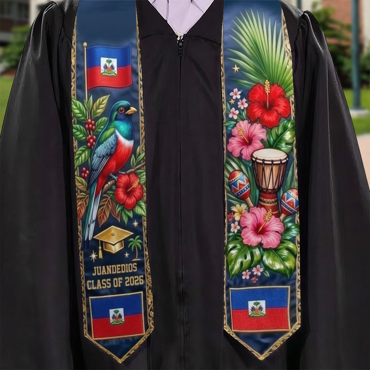 Proud Haiti, Class Of 2026 - Personalized Graduation Graduation Stole